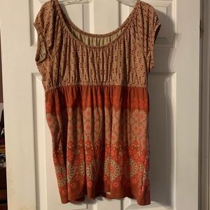 Pattered peasant top